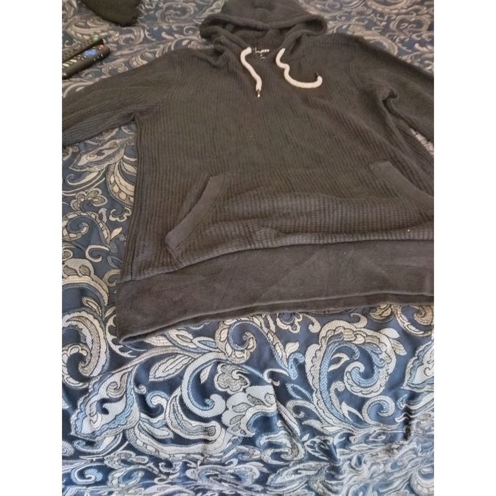 Express Hoodie Mens Medium Black Sweatshirt Drawstring thermal pullover